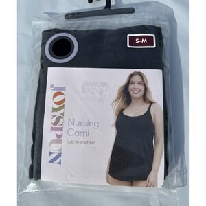Joyspun Nursing Cami Tank Top Built-In Shelf Bra‎ Hidden Clip Black Women's S/M